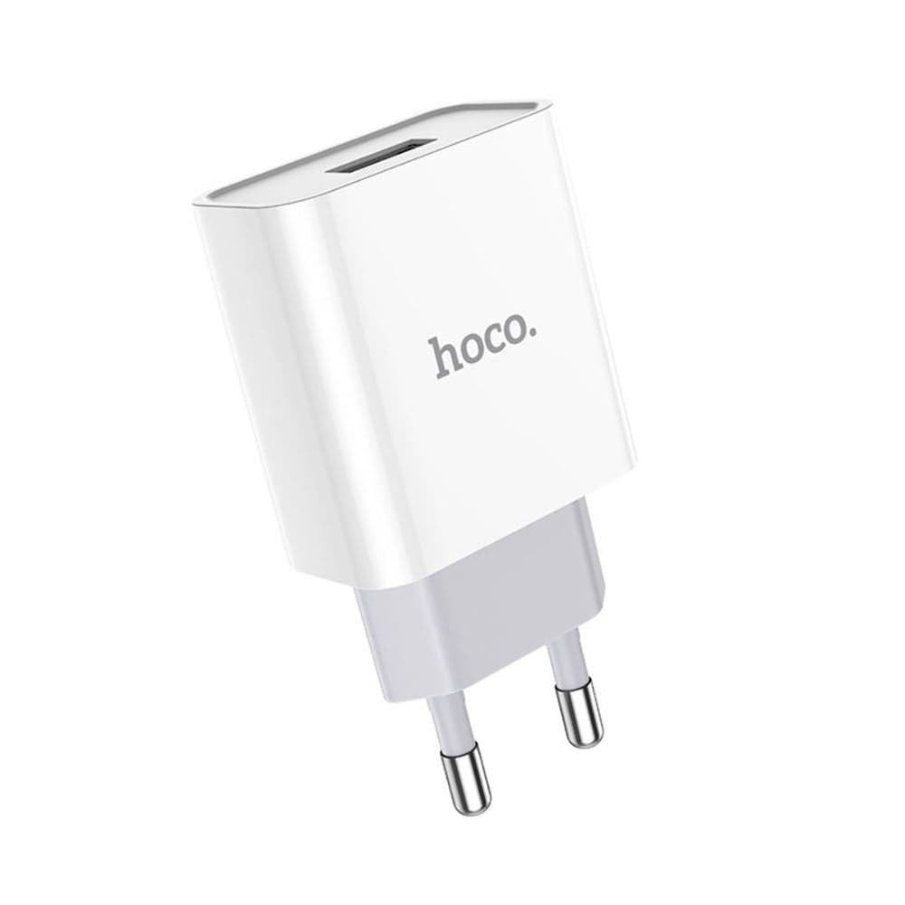 Сетевое зарядное устройство Hoco C81A, 1 USB, 2.1 А, белое