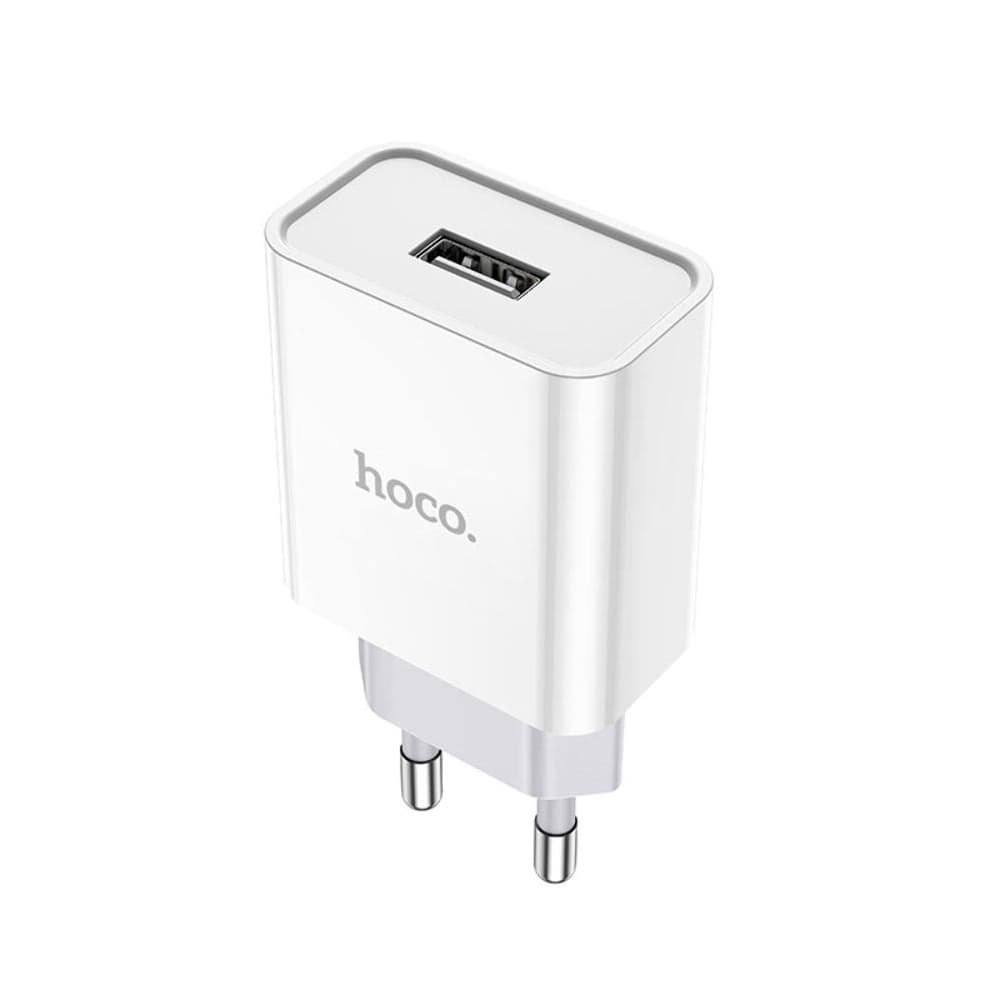 Сетевое зарядное устройство Hoco C81A, 1 USB, 2.1 А, белое