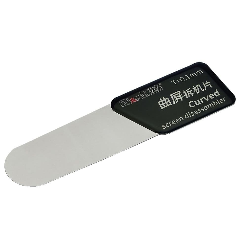 Лопатка металлическая QianLi T01, для отделения дисплея от рамки, толщина 0.1 мм, для разборки, снятия клеенных задних панелей и дисплеев