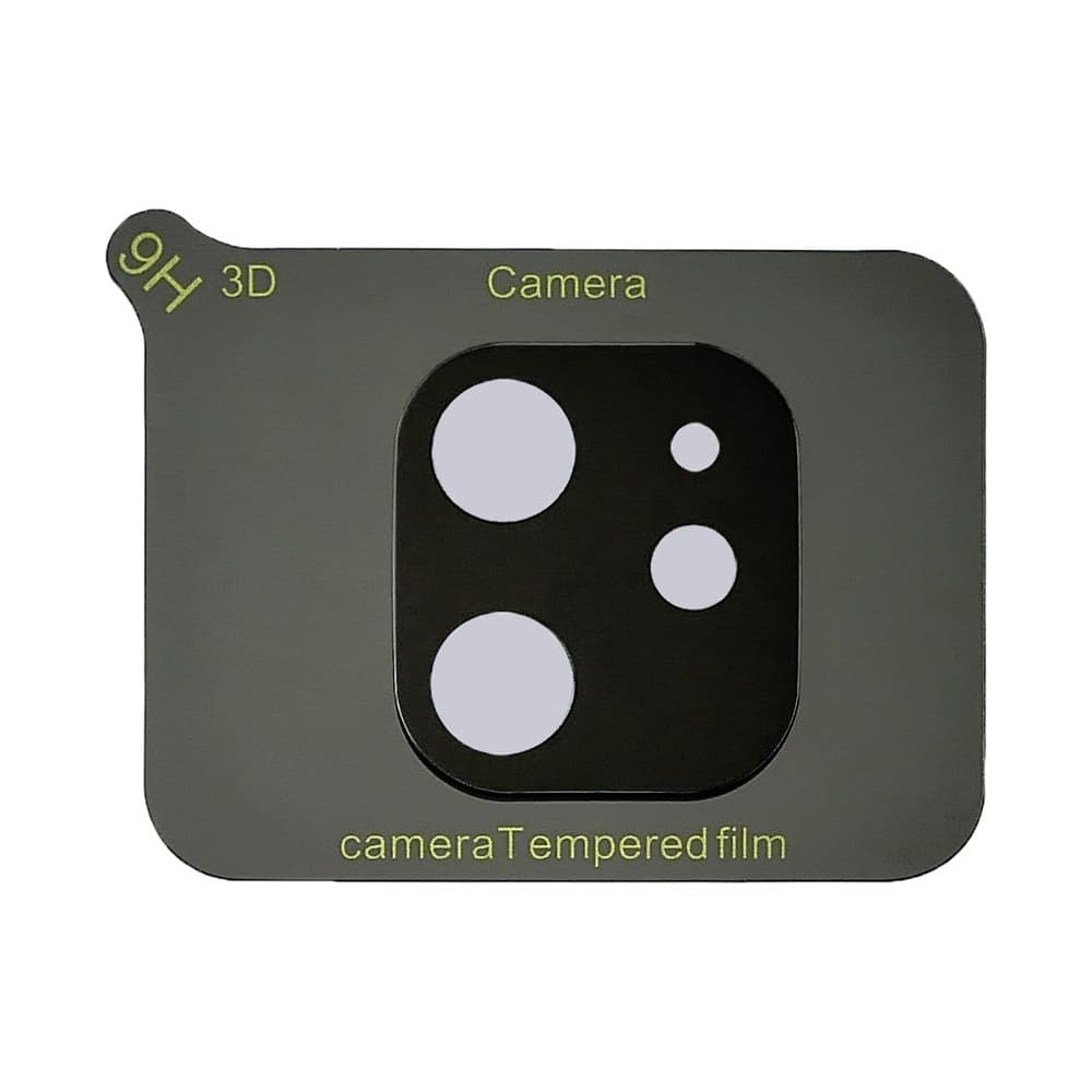 Закаленное защитное стекло Apple iPhone 12 Mini, на камеру, Full Glue (клей по всей площади стекла), 2.5D, черное, совместимо с чехлом