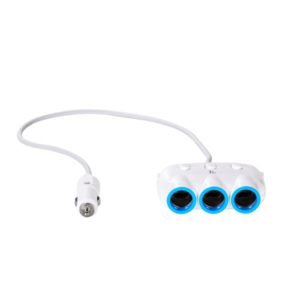 Автомобильний зарядний пристрій Hoco C1, 2 USB, разветвитель прикуривателя, белое | зарядка, зарядное устройство