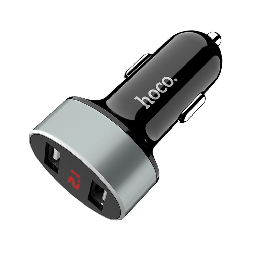 Автомобильное зарядное устройство Hoco Z26, 2 USB, 2.1 А, с дисплеем, черное