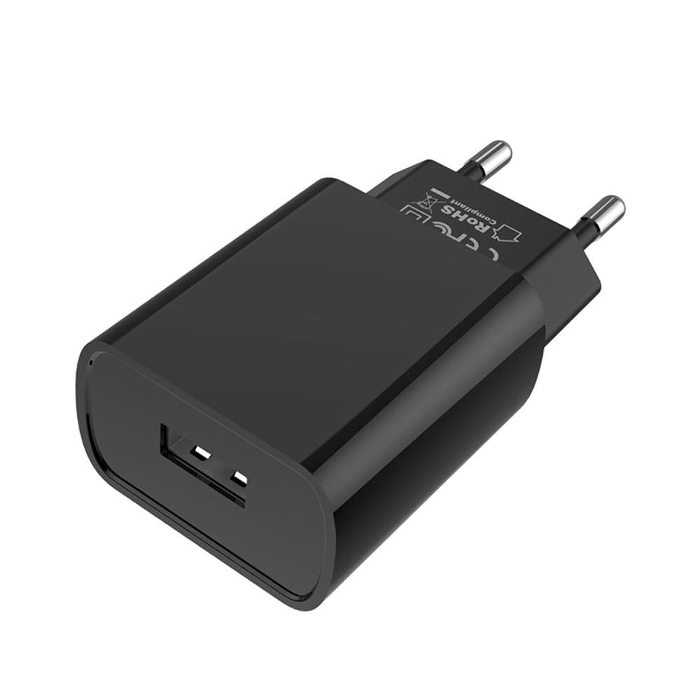 Сетевое зарядное устройство Borofone BA20A, 1 USB, 2.1 А, черное
