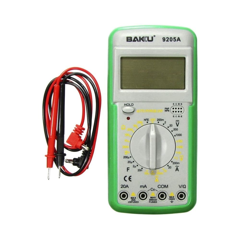 Мультиметр цифровой BAKU BK-9205A с функцией автоотключения (ток до 20А)