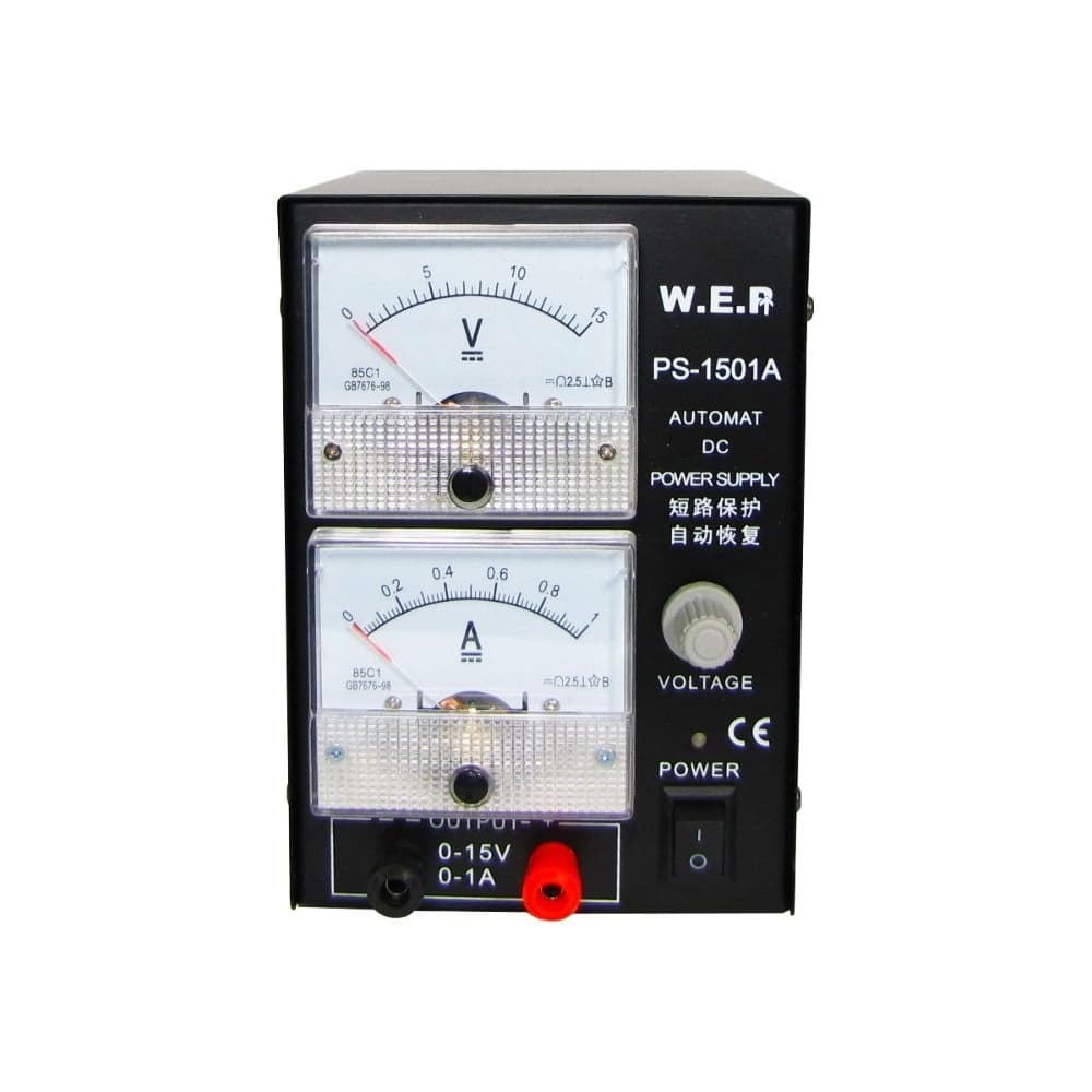 Блок питания WEP PS-1501A, с аналоговой индикацией, компактный
