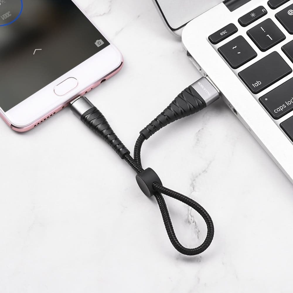 USB-кабель Borofone BX32, Micro-USB, 5.0 А, 25 см, черный