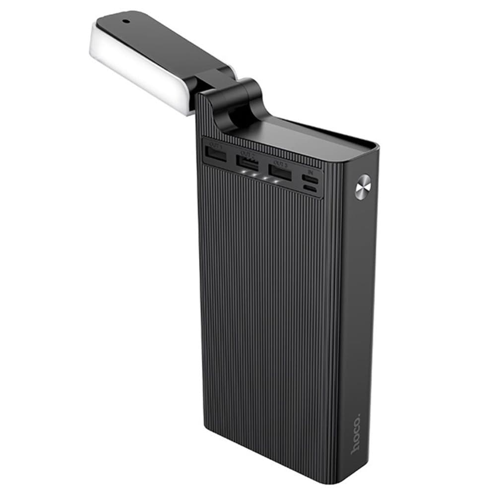 Power bank Hoco J62, 30000 mAh, 3 USB, 2A, черный, с настольной лампой