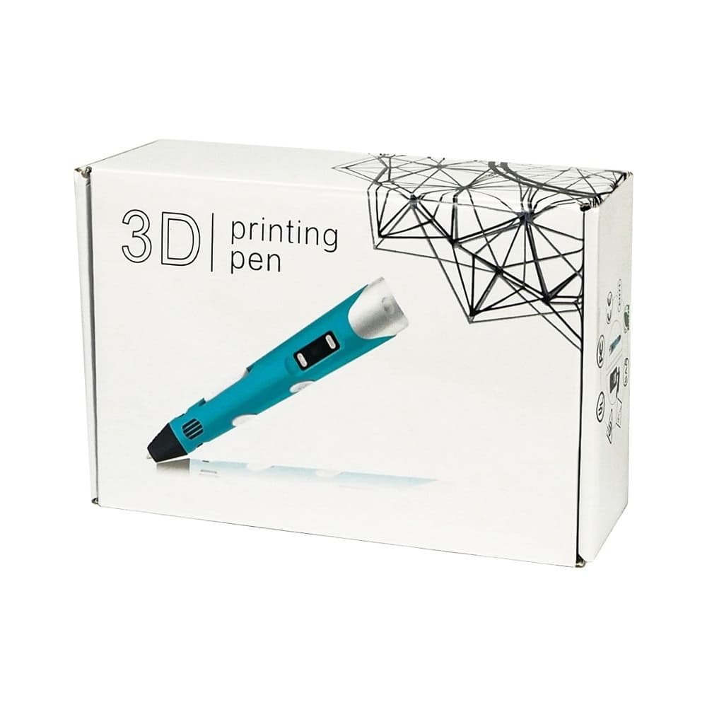 3D-ручка с LCD дисплеем V2/D2 12B/2А, сопло 0.6 мм, темп. 160-235 гр С, контроль скорости, ABS/PLA 1.75 мм голубая