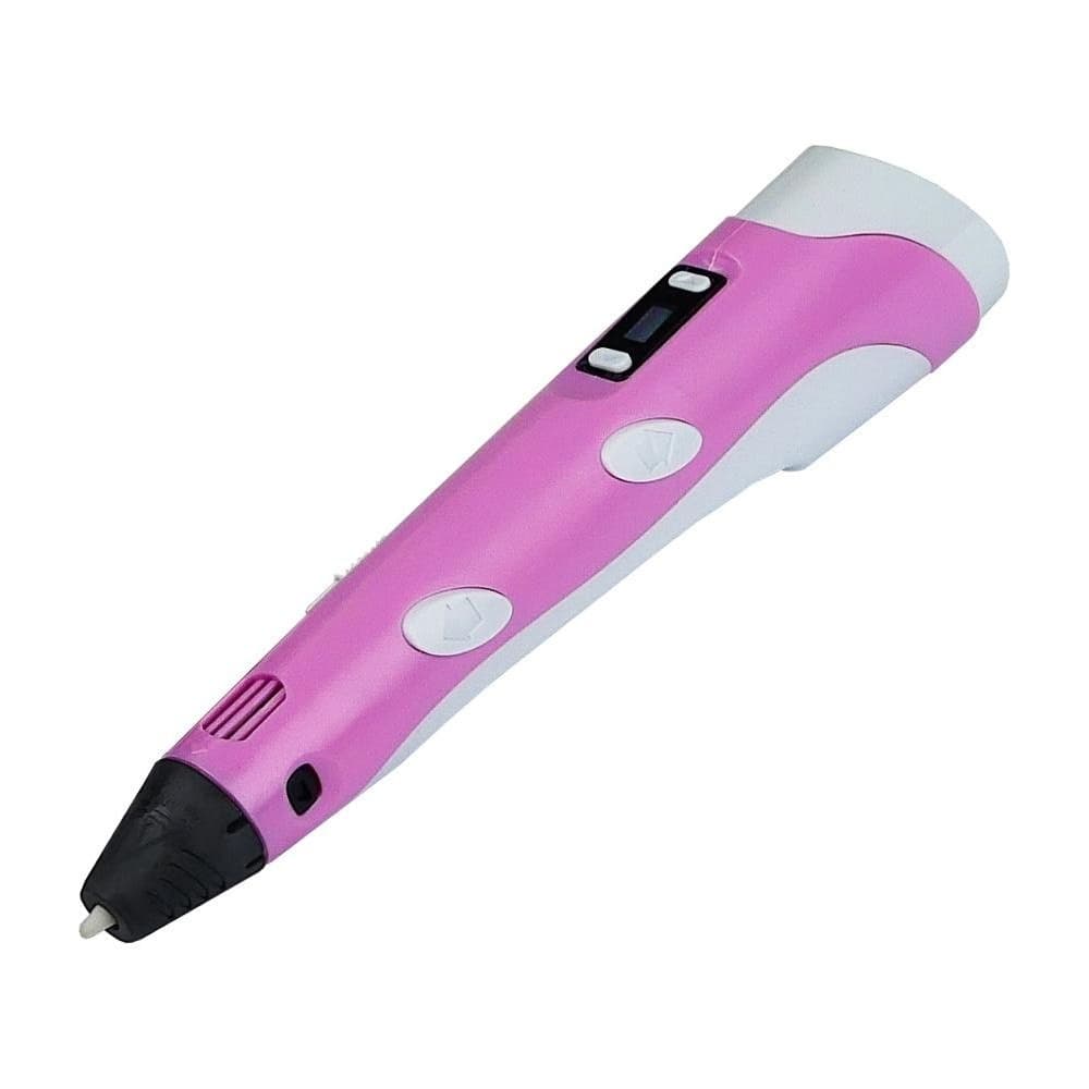 3D-ручка с LCD дисплеем V2/D2 12B/2А, сопло 0.6 мм, темп. 160-235 гр С, контроль скорости, ABS/PLA 1.75 мм, розовая