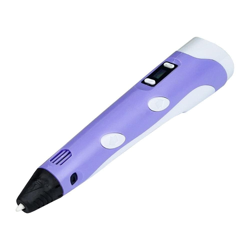 3D-ручка с LCD дисплеем V2/D2 12B/2А, сопло 0.6 мм, темп. 160-235 гр С, контроль скорости, ABS/PLA 1.75 мм фиолетовая