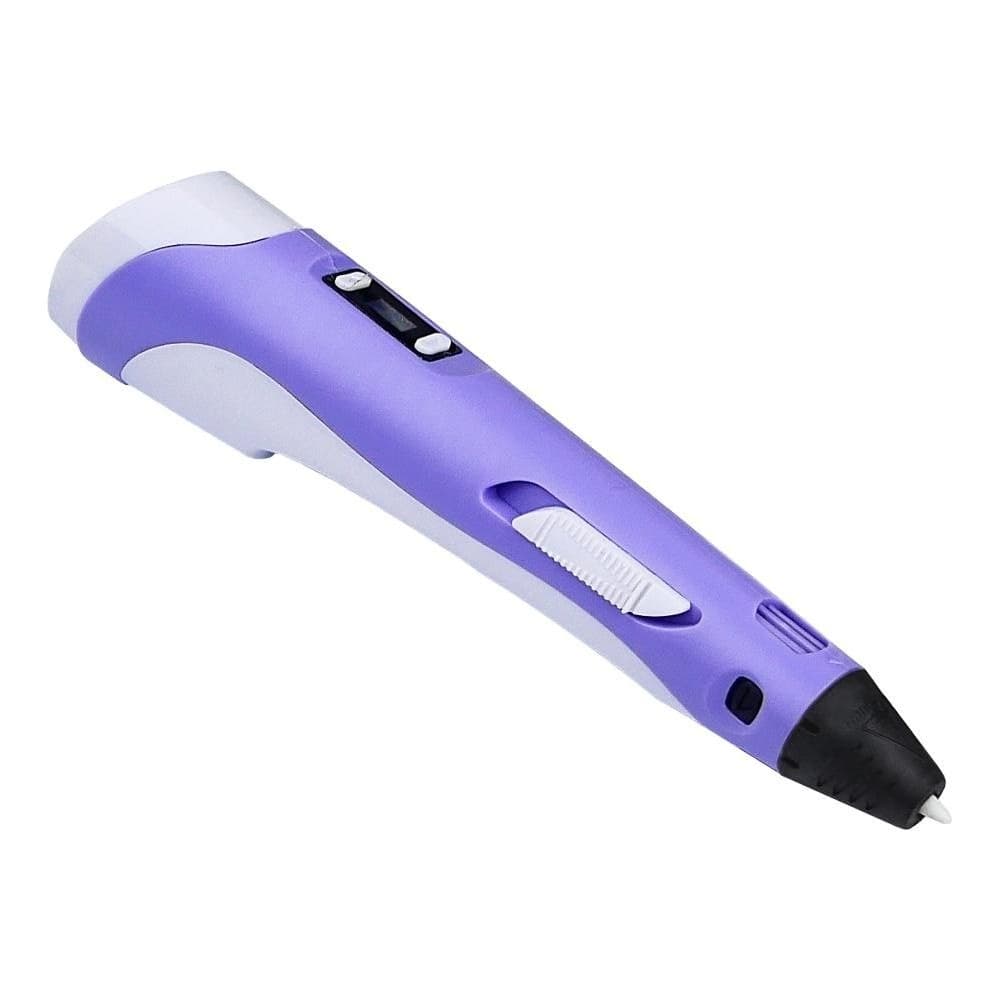 3D-ручка с LCD дисплеем V2/D2 12B/2А, сопло 0.6 мм, темп. 160-235 гр С, контроль скорости, ABS/PLA 1.75 мм фиолетовая