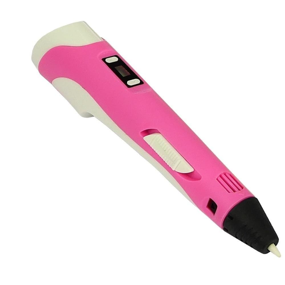 3D-ручка с LCD дисплеем 3042-1H 5B/2А, сопло 0.6 мм, темп. 160-235 гр С, контроль скорости, ABS/PLA 1.75 мм, розовая