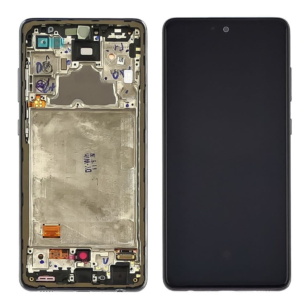 Дисплей Samsung SM-A725 Galaxy A72, SM-A726 Galaxy A72 5G, черный, Awesome Black | с тачскрином | с передней панелью | High Copy, OLED | дисплейный модуль, экран, монитор