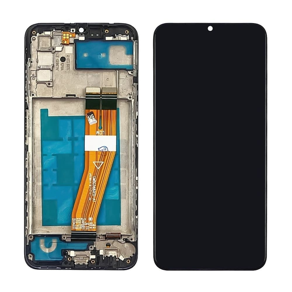 Дисплей Samsung SM-A025 Galaxy A02s, черный | с тачскрином | с передней панелью | Original (PRC), желтый шлейф | дисплейный модуль, экран, монитор