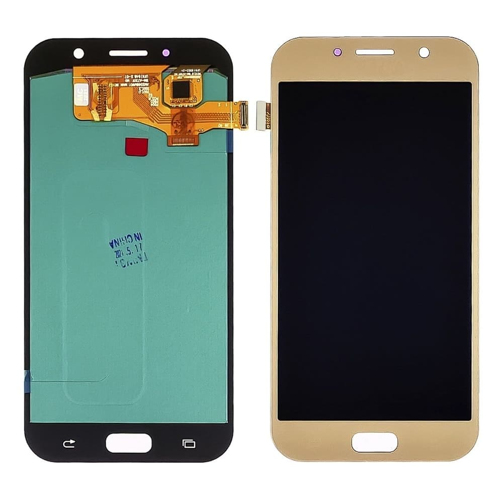 Дисплей Samsung SM-A720 Galaxy A7 (2017), золотистый | с тачскрином | High Copy, OLED | дисплейный модуль, экран, монитор