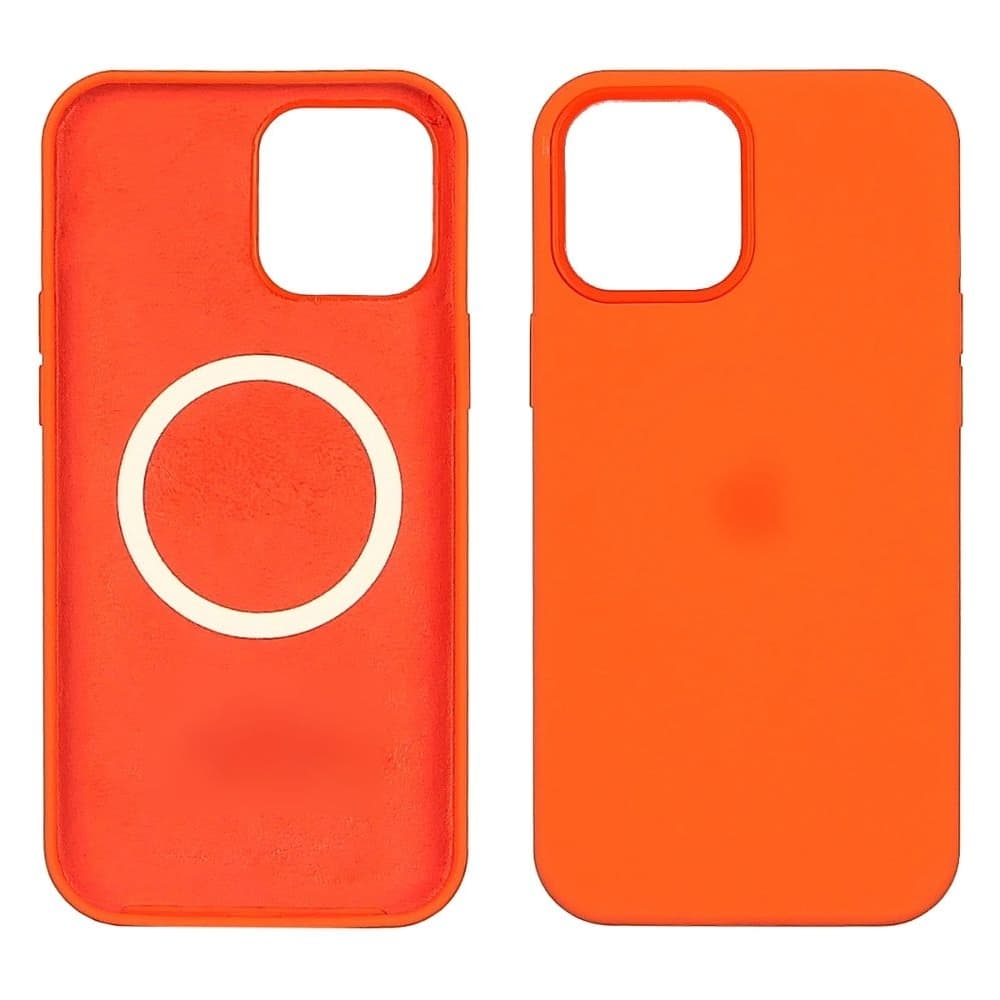 Чехол Apple iPhone 12 Pro Max, силиконовый, Full Silicone MagSafe, оранжевый