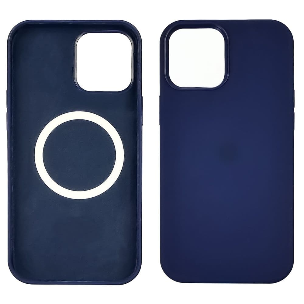 Чехол Apple iPhone 12, iPhone 12 Pro, силиконовый, Full Silicone MagSafe, синий
