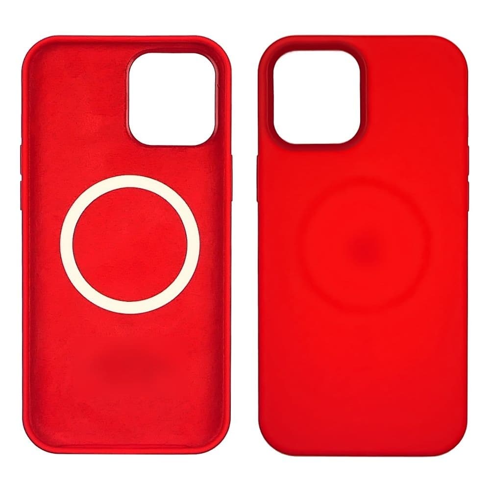 Чехол Apple iPhone 12, iPhone 12 Pro, силиконовый, Full Silicone MagSafe, красный