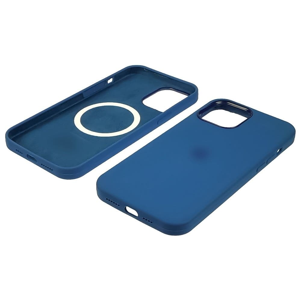 Чехол Apple iPhone 12, iPhone 12 Pro, силиконовый, Full Silicone MagSafe, синій