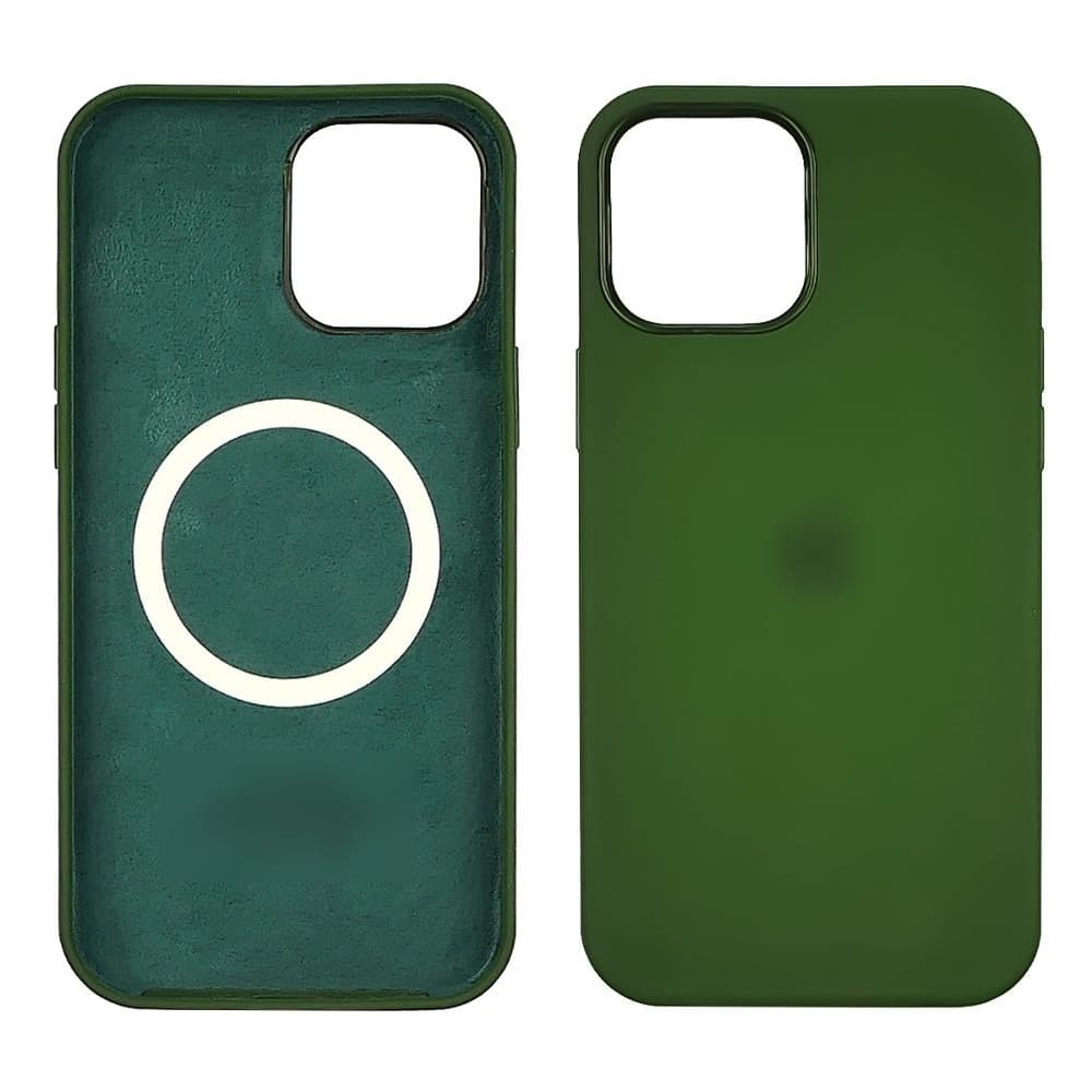 Чехол Apple iPhone 12, iPhone 12 Pro, силиконовый, Full Silicone MagSafe, зеленый