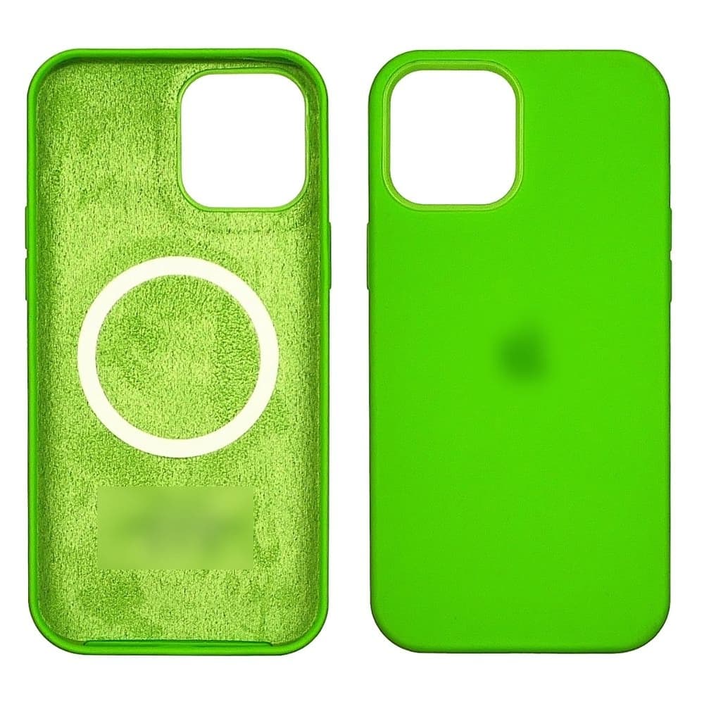 Чехол Apple iPhone 12, iPhone 12 Pro, силиконовый, Full Silicone MagSafe, салатовый