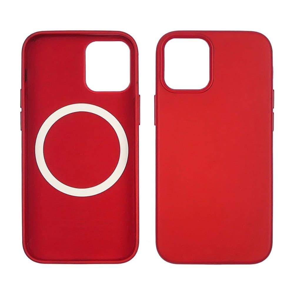 Чехол Apple iPhone 12 Pro Max, Leather Case with MagSafe, красный