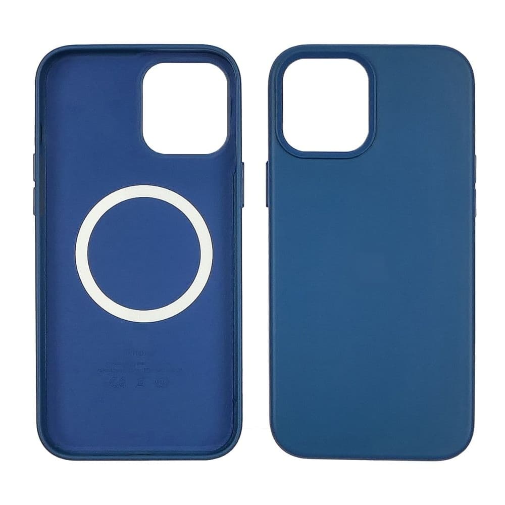 Чехол Apple iPhone 12, iPhone 12 Pro, Leather Case with MagSafe, голубой