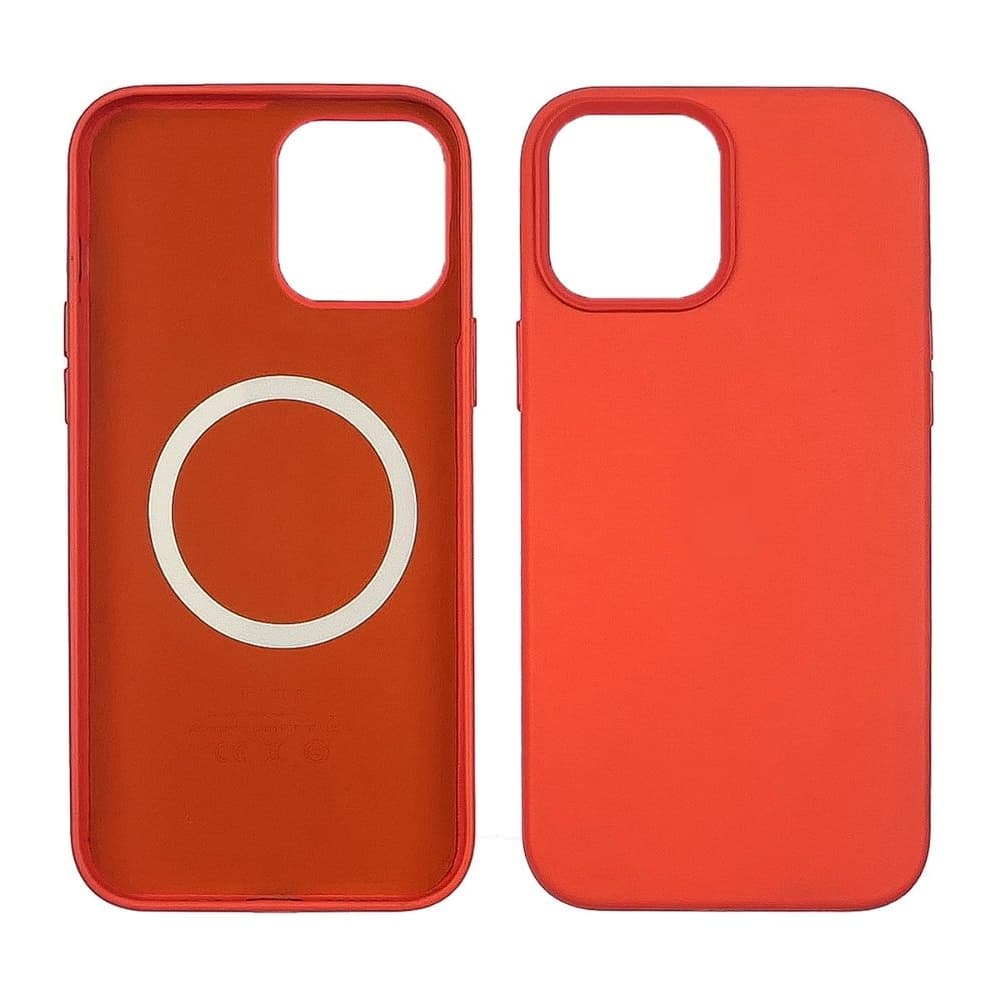 Чехол Apple iPhone 12, iPhone 12 Pro, Leather Case with MagSafe, оранжевый