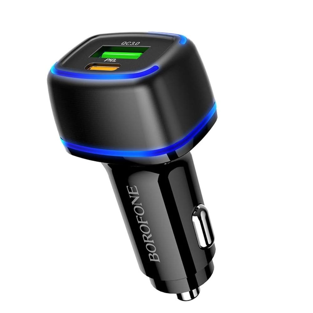 Автомобильний зарядний пристрій Borofone BZ14A, 1 USB, Power Delivery, Quick Charge, 20 Вт, черное | зарядка, зарядное устройство