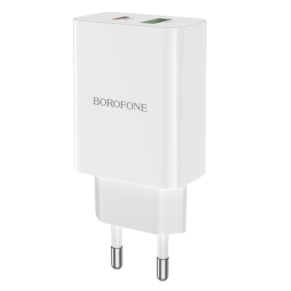 Сетевое зарядное устройство Borofone BA56A, Power Delivery, Quick Charge 3.0, 20 Вт, белое