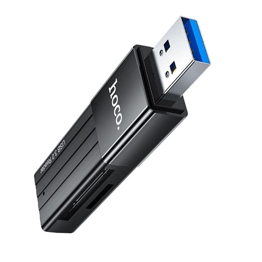 Cardreader Hoco HB20 2 в 1 USB 3.0, черный