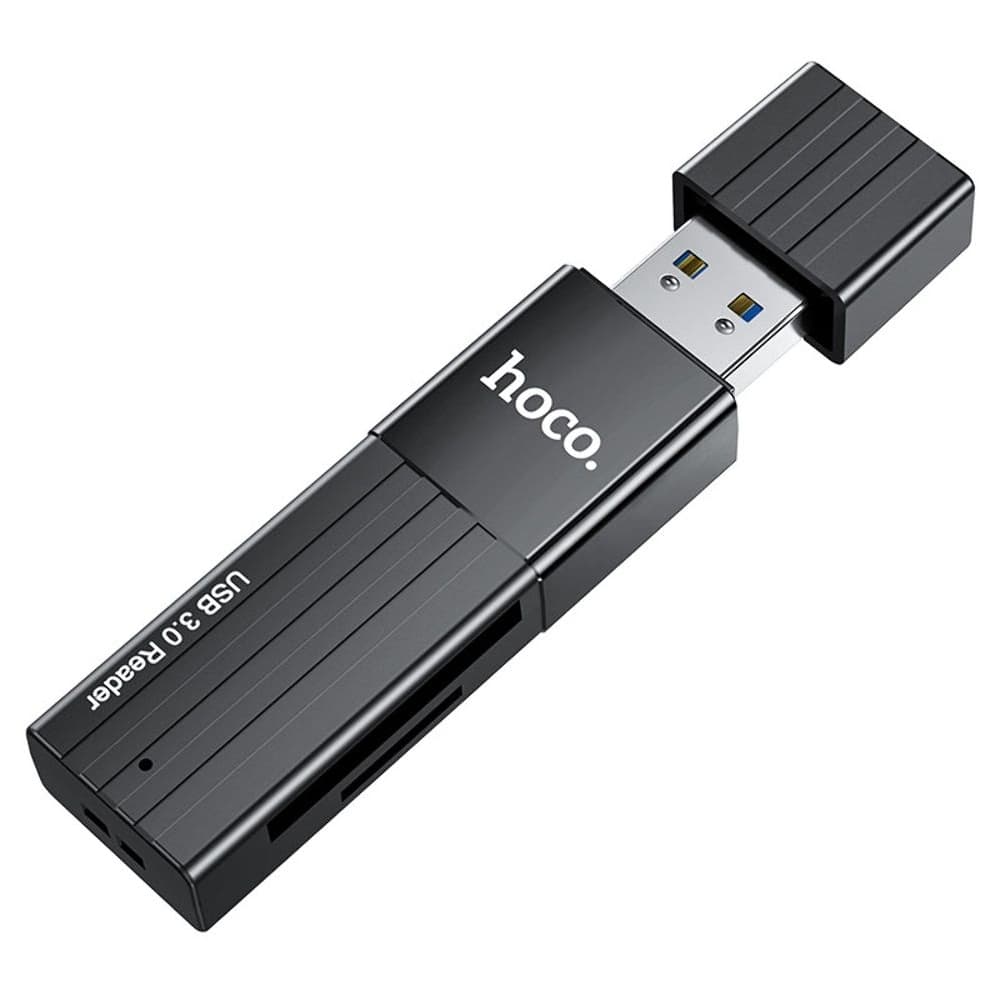 Адаптер Hoco HB20, картридер, USB 3.0 - SD/ TF, черный