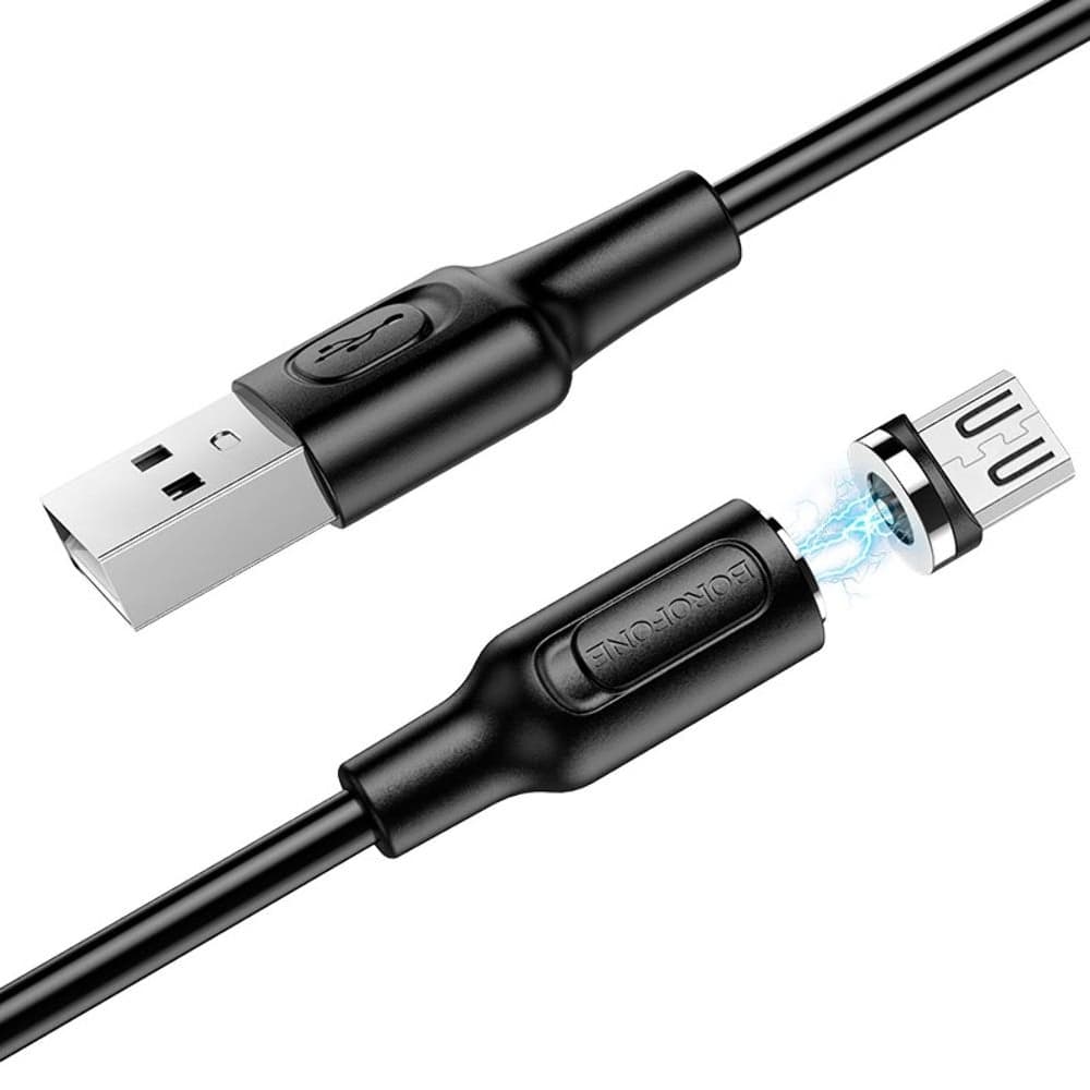 USB-кабель Borofone BX41, Micro-USB, магнитный, 2.4 А, 100 см, черный