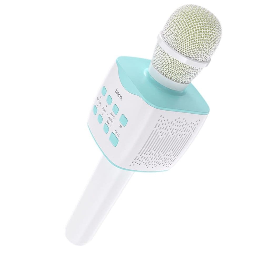 Микрофон для караоке Hoco BK5, беспроводный, со встроенной колонкой, синий