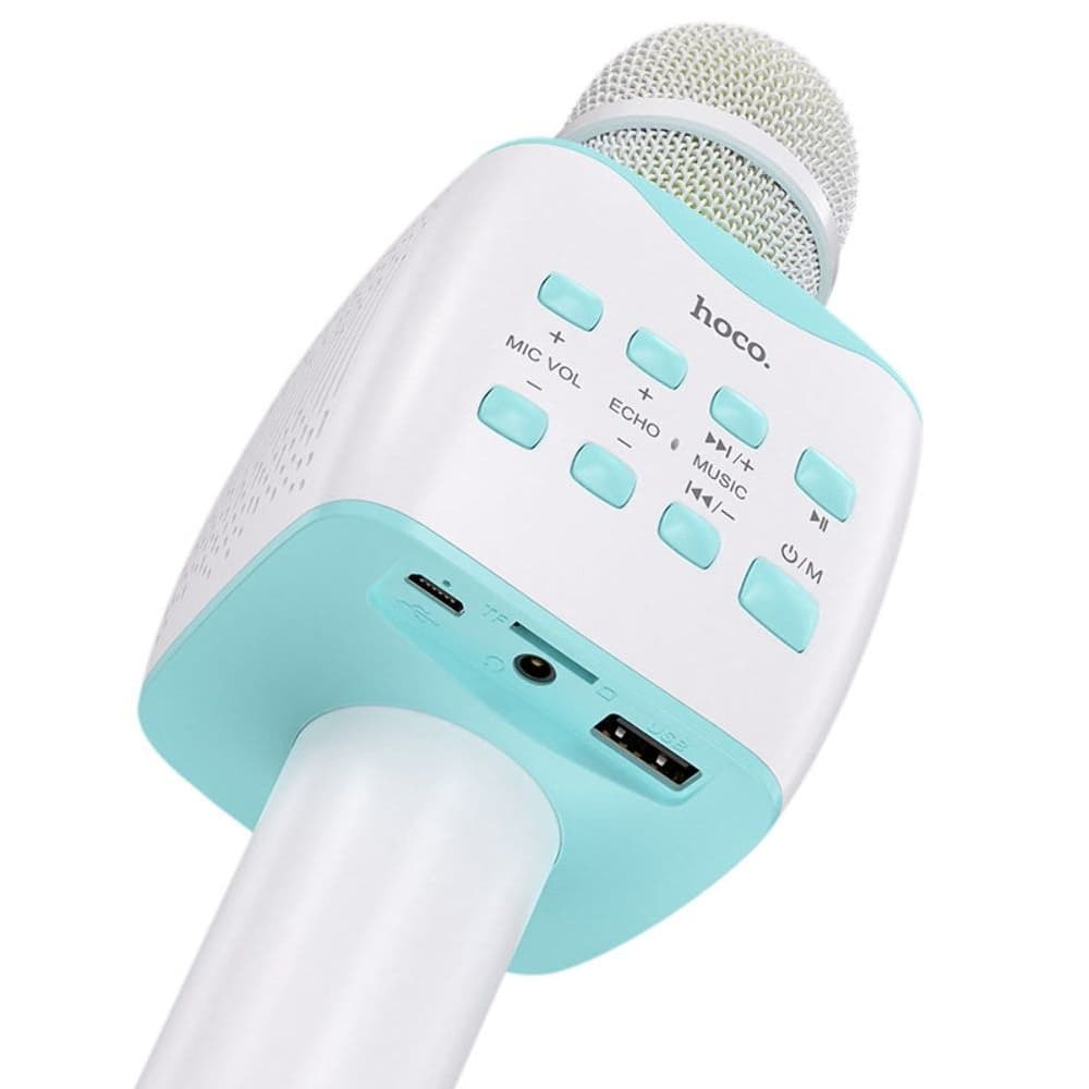 Микрофон караоке Hoco BK5, беспроводный, со встроенной колонкой, синий