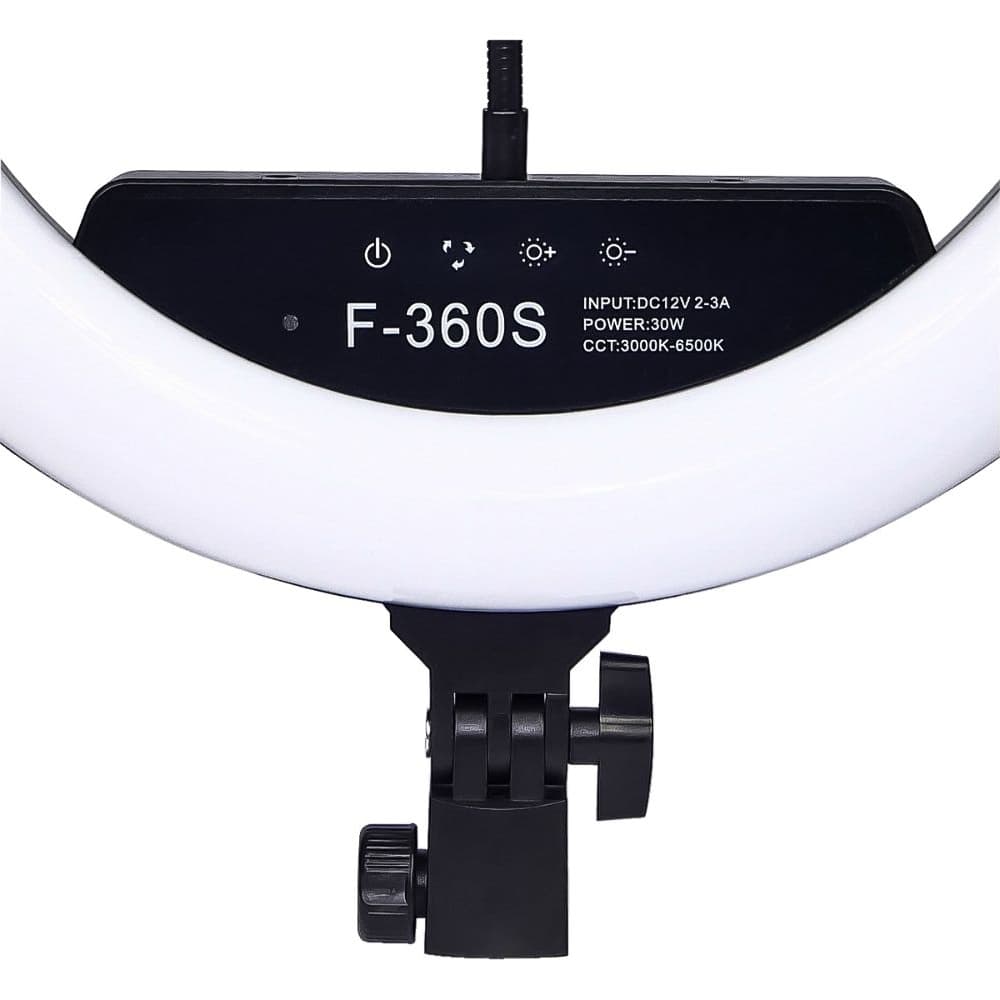 Кольцевая лампа F-360S, светодиодная, с держателем телефона и портативным пультом, 14
