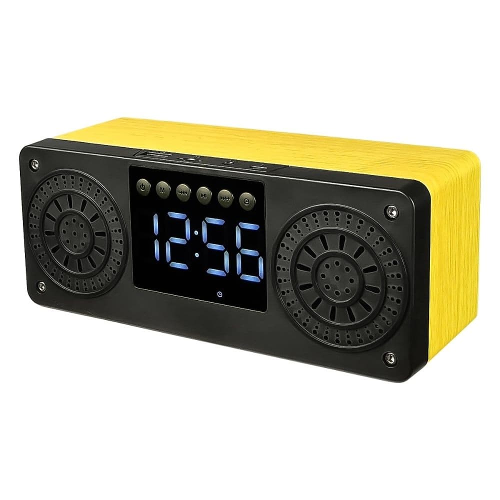 Настольные часы-колонка WA10, желтые | беспроводная колонка