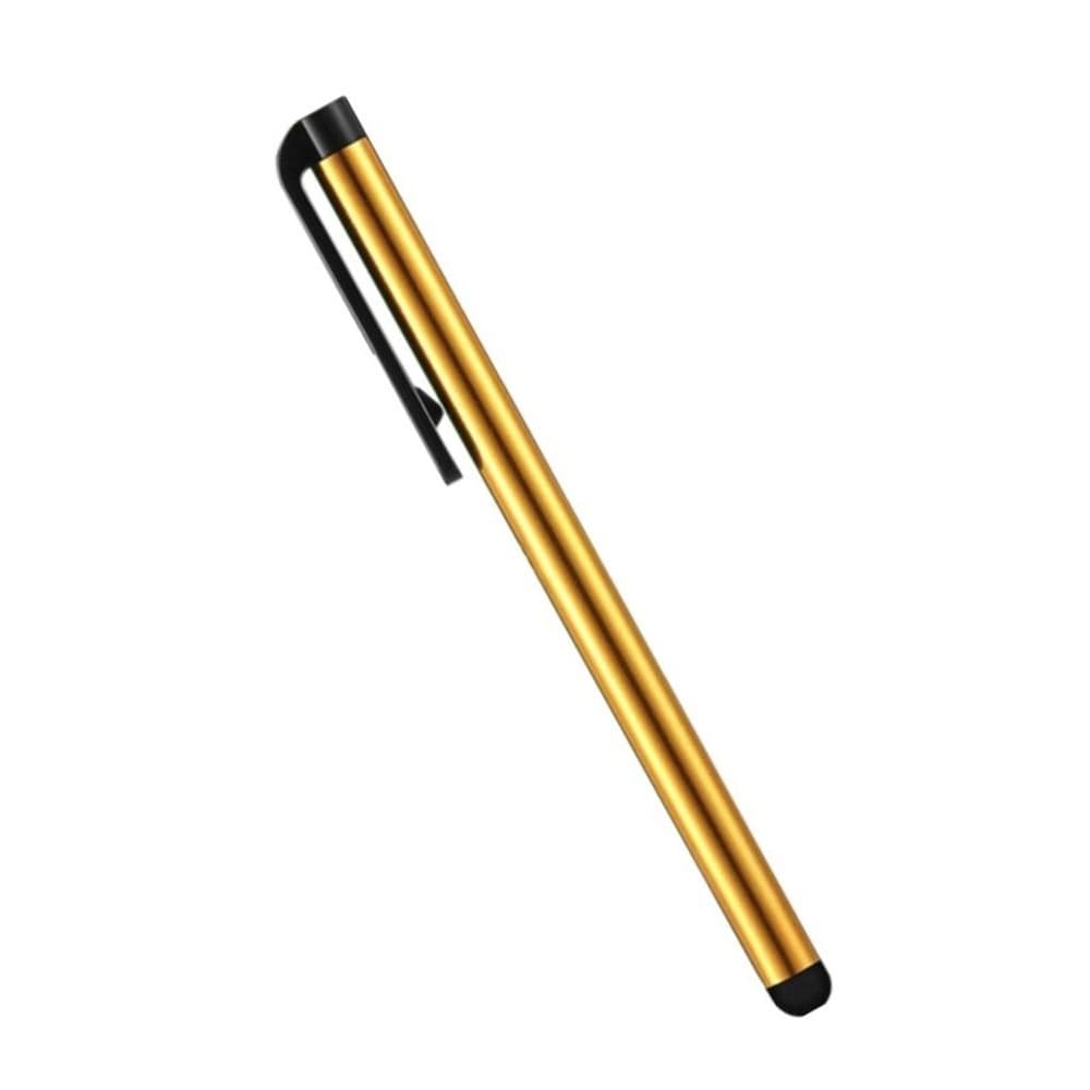 Стилус емкостный, с пластиковой ручкой, алюминиевый, золотистий