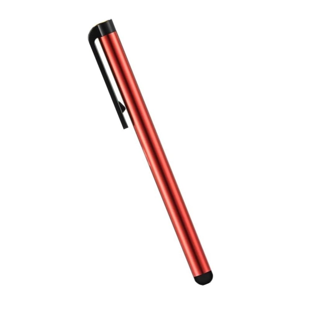 Стилус емкостный, с пластиковой ручкой, алюминиевый, красный