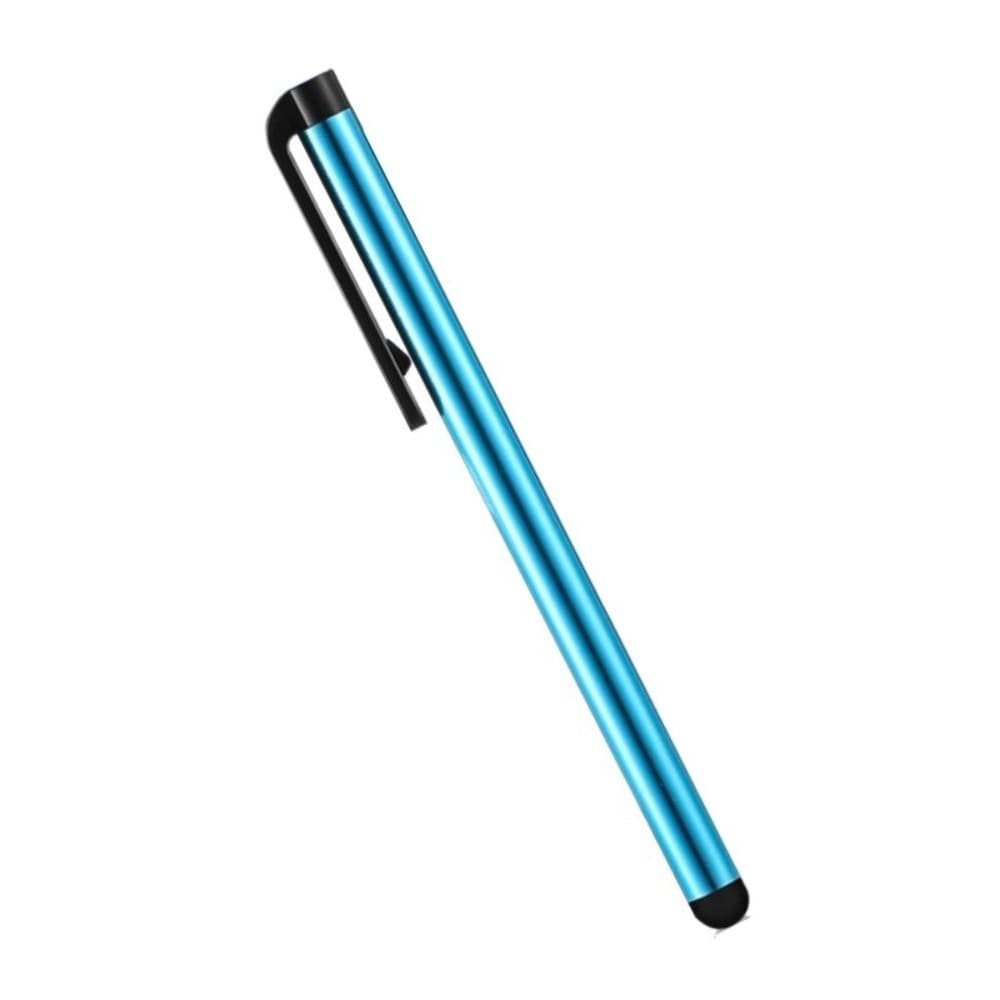 Стилус емкостный, с пластиковой ручкой, алюминиевый, голубой