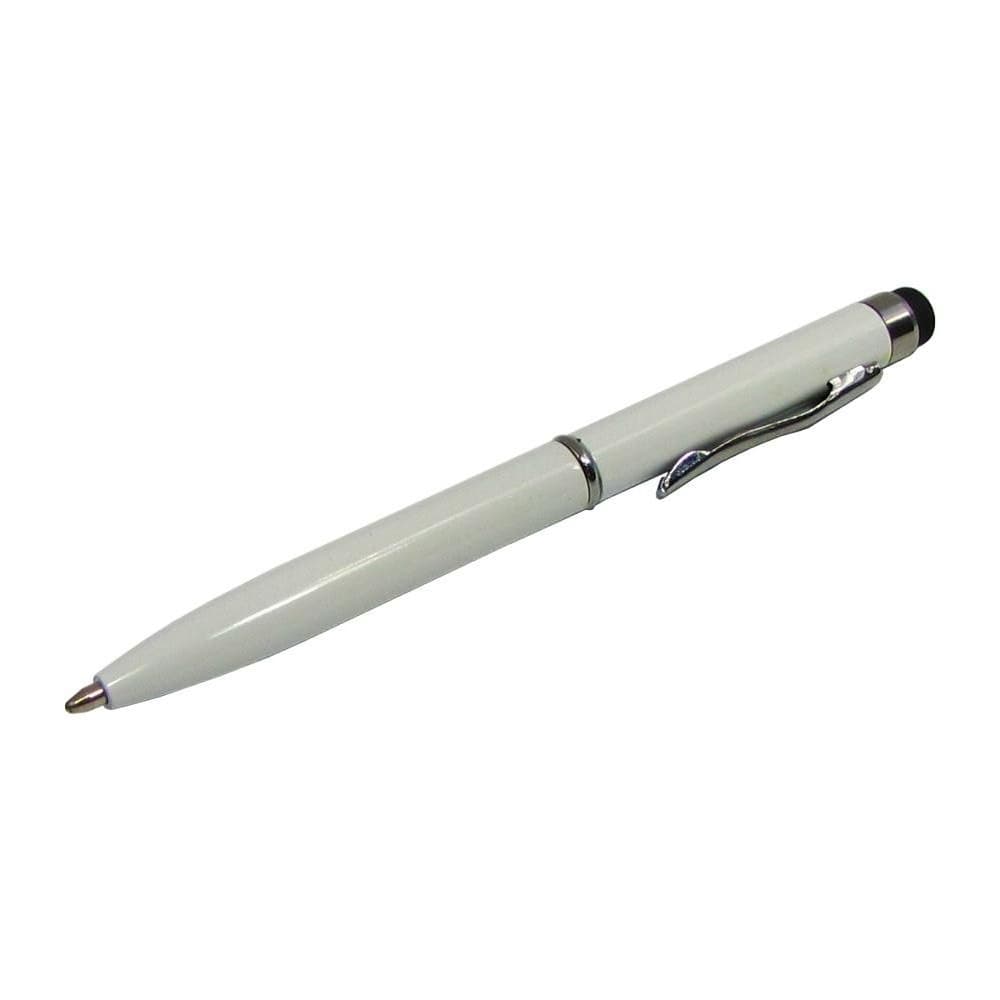 Стилус емкостный PS100, с шариковой ручкой, металлический, білий
