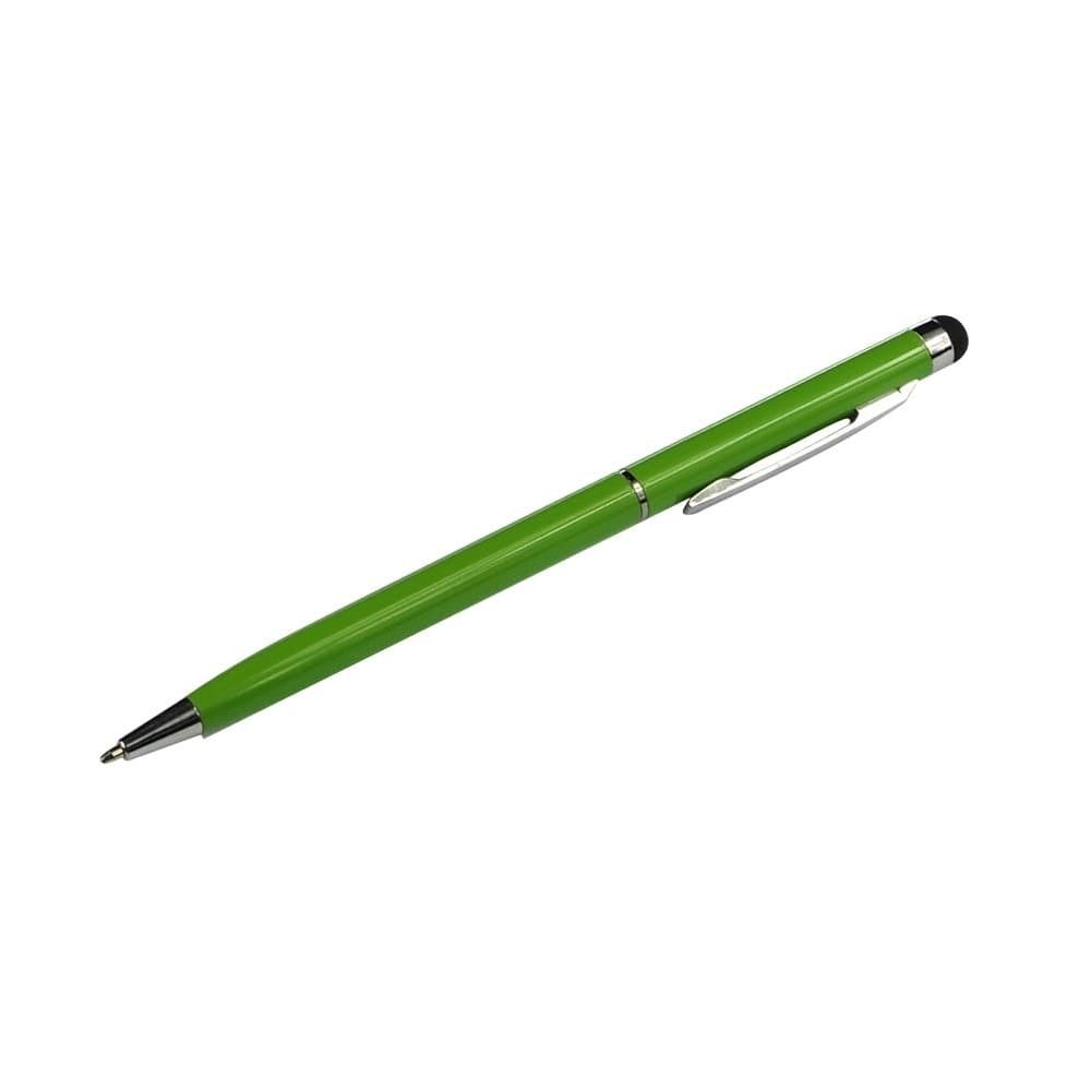 Стилус емкостный PS100, с шариковой ручкой, металлический, зеленый