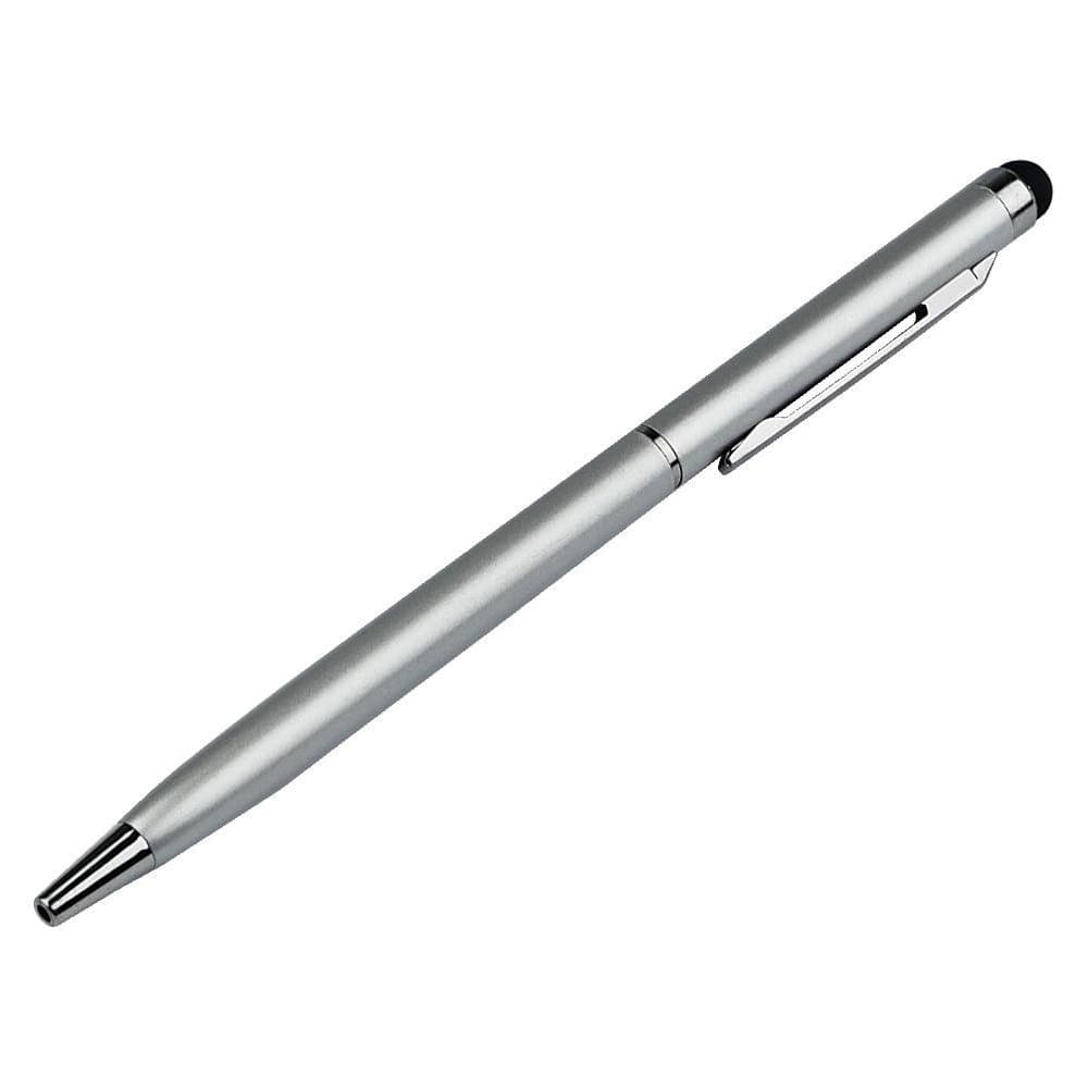 Стилус емкостный PS100, с шариковой ручкой, металлический, серый
