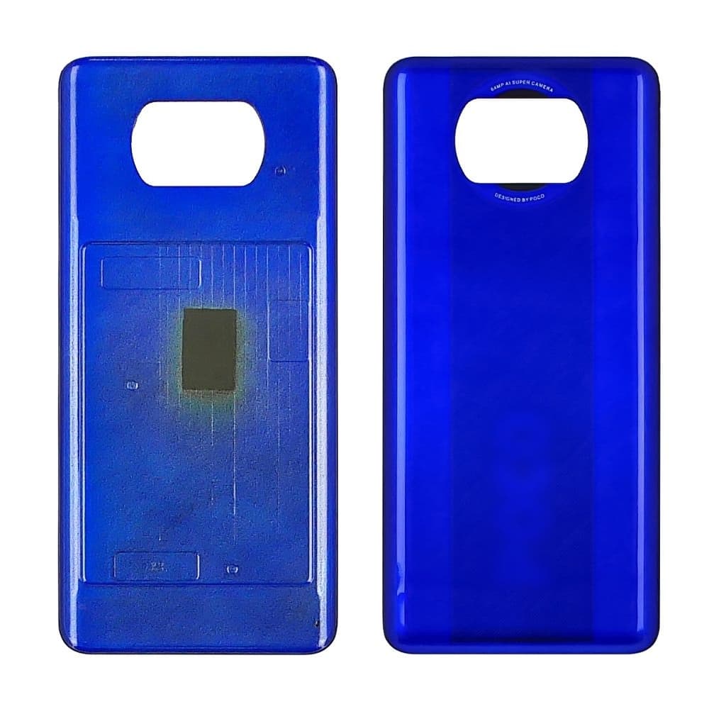 Задняя крышка Xiaomi Poco X3 Pro, M2102J20SG, M2102J20SI, синяя, Frost Blue, Original (PRC) | корпус, панель аккумулятора, АКБ, батареи