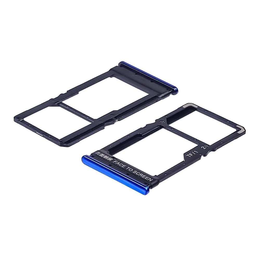 Держатель (лоток) SIM-карты Xiaomi Poco X3, Poco X3 Pro, MZB07Z0IN, MZB07Z1IN, MZB07Z2IN, MZB07Z3IN, MZB07Z4IN, MZB9965IN, M2007J20CI, M2102J20SG, M2102J20SI, синий, Frost Blue, Original (PRC)