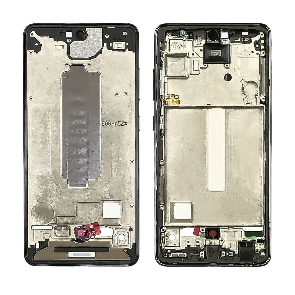 Рамка (основа) крепления дисплея Samsung SM-A525 Galaxy A52, SM-A526 Galaxy A52 5G, черная, Awesome Black, Original (PRC)