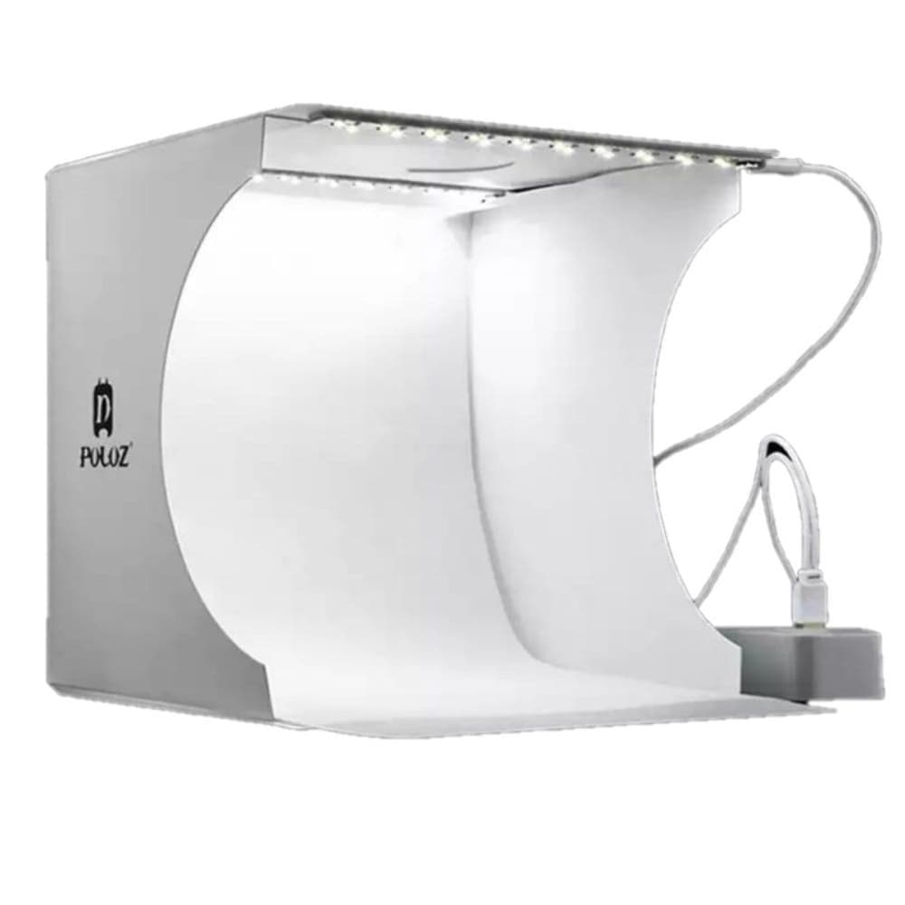 Лайтбокс Puluz PU5022, 24 x 23 x 22 см, в комплекте с 2 LED панелями, білий | лайткуб, фотобокс, фотокуб