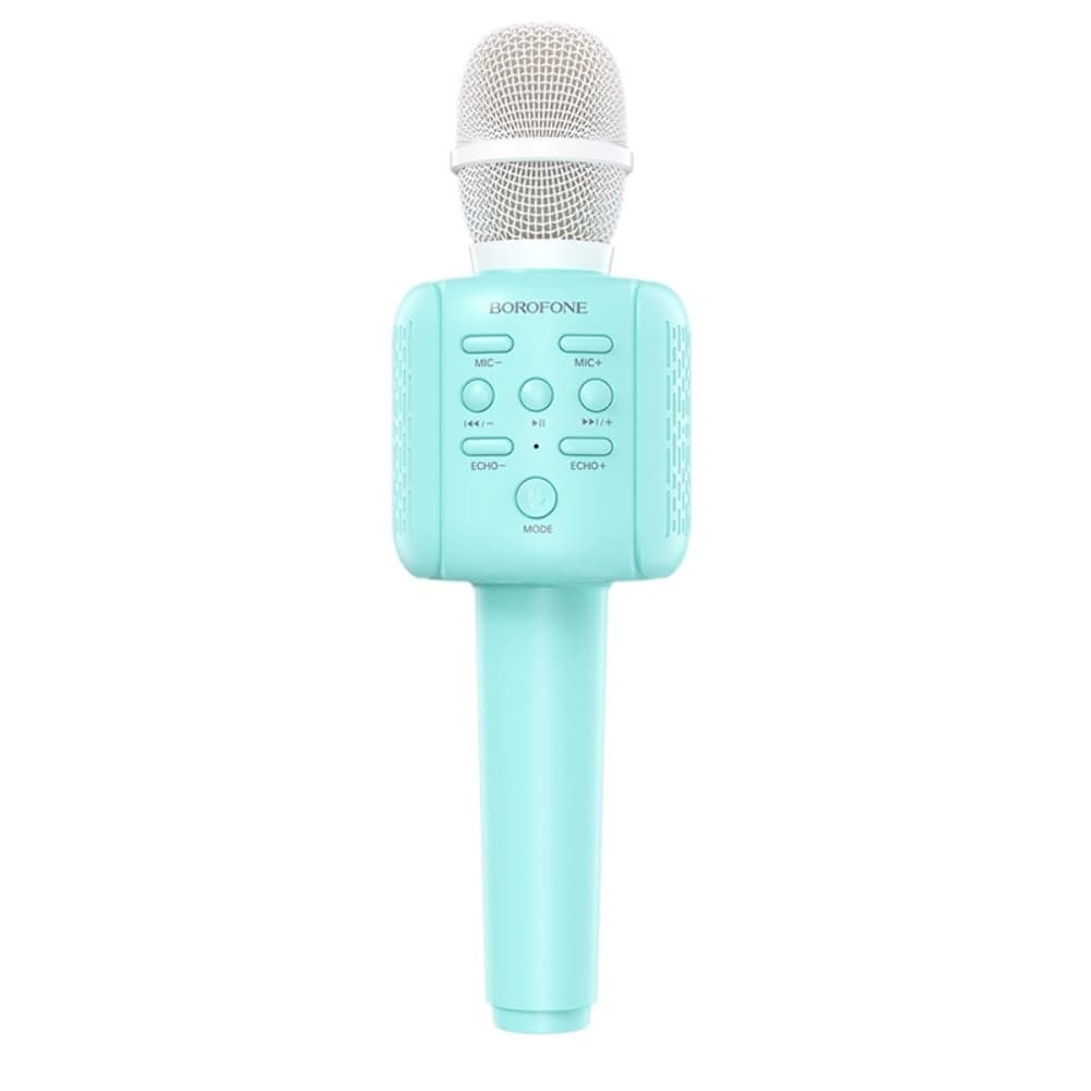 Микрофон для караоке Borofone BF1, беспроводный, со встроенной колонкой, бирюзовый