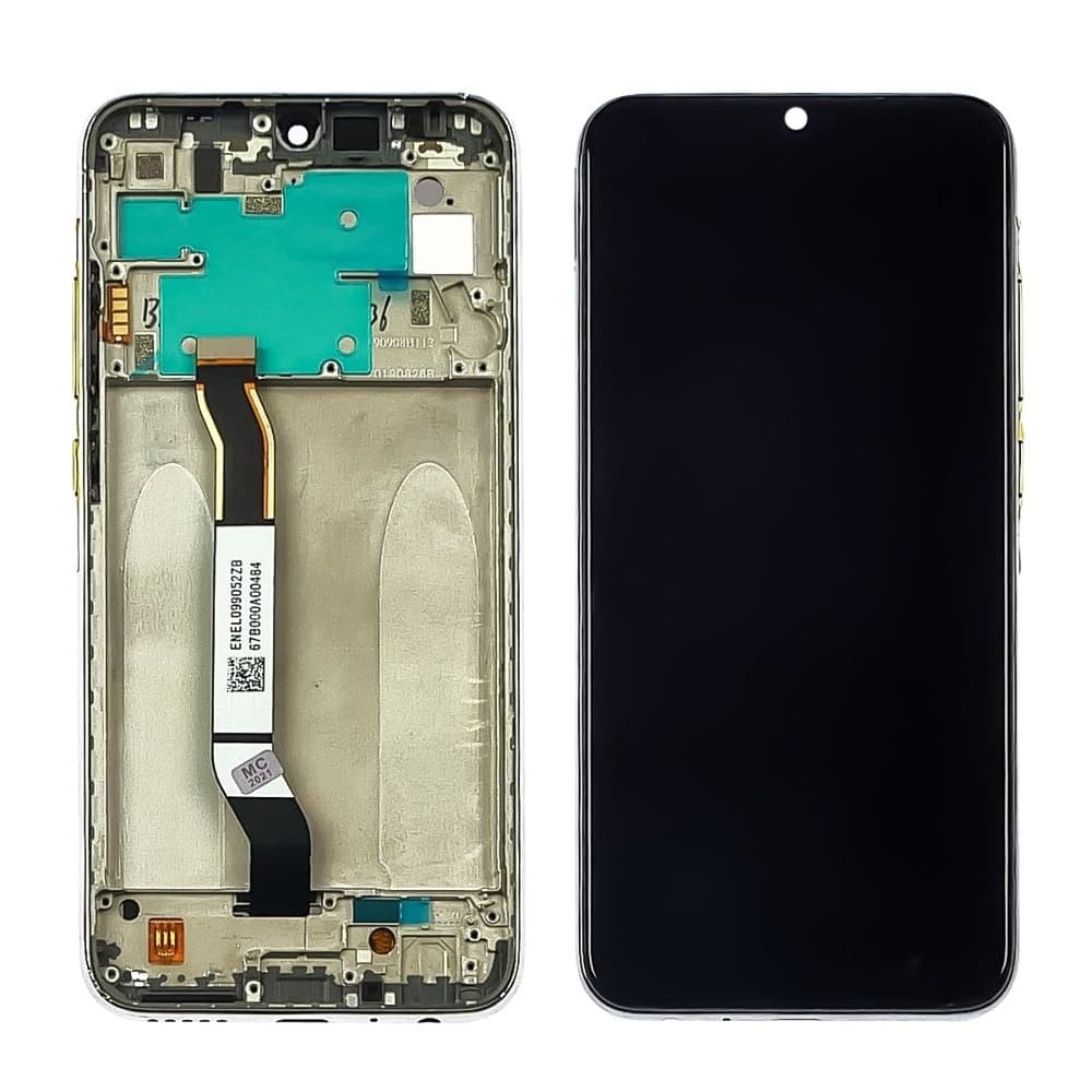 Дисплей Xiaomi Redmi Note 8, M1908C3JH, M1908C3JG, M1908C3JI, серебристый | с тачскрином | с передней панелью | High Copy | дисплейный модуль, экран