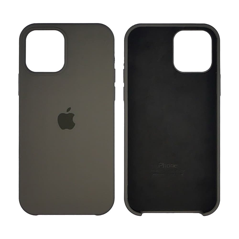 Чехол Apple iPhone 12, iPhone 12 Pro, силиконовый, Silicone, чорний